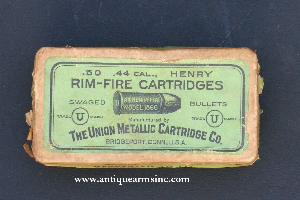 1866 Henry Flat Reproduction vintage Winchester .44 Rimfire Cartridge Box 